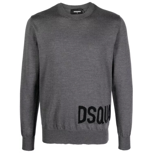 Dsquared2 Intarsia Logo Sweater Grey Maglione