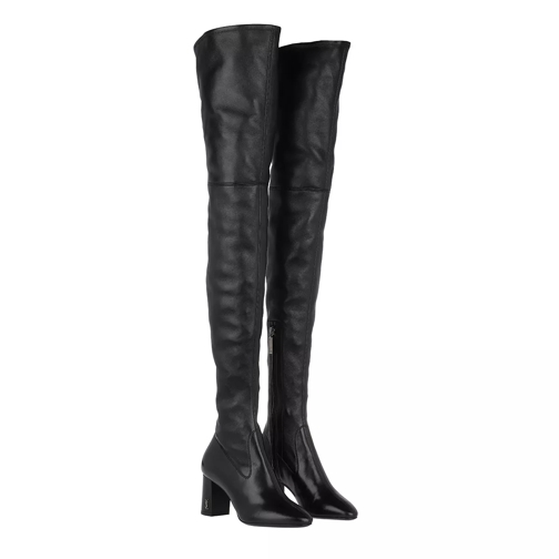 Saint Laurent LouLou Thigh High Pin Boots Nappa Leather Black Stiefel