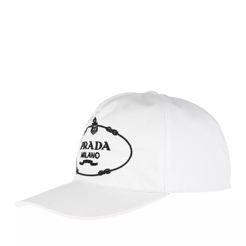 Prada Logo Baseball Cap White Black Casquette de baseball