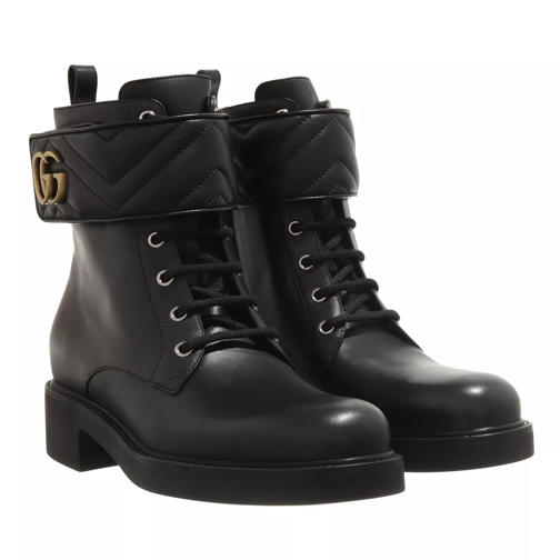 Gucci Double G Ankle Boots Leather Black Stiefelette