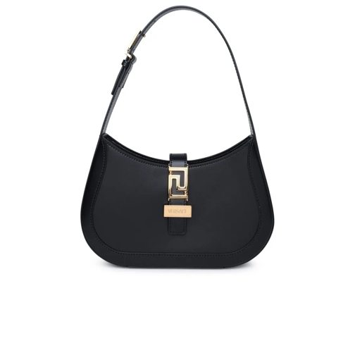 Versace Black Leather Bag Black Schoudertas