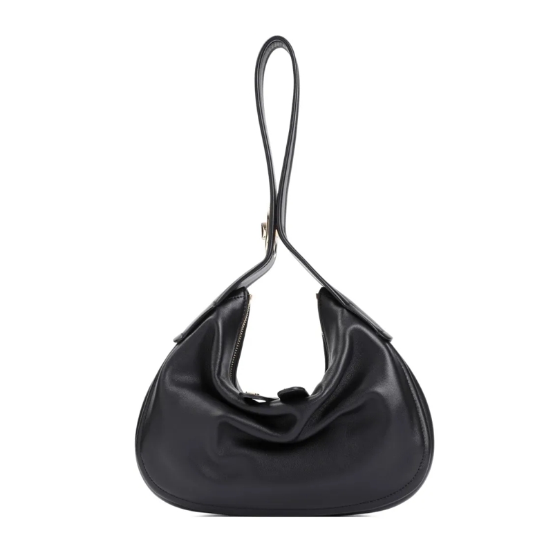 Valentino Garavani Sac à bandoulière Black Leather Go-Hobo Small Leather Bag Black
