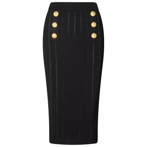 Balmain  Black Viscose Blend Skirt Black