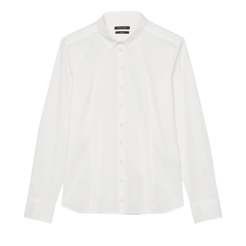 Marc O´Polo Top Blouse, kent collar, long sleeved, white