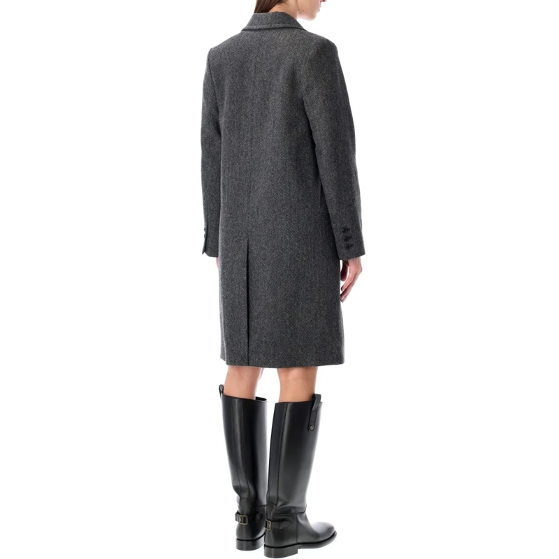 A.P.C. Manteaux de tanche Ginny Wool Double-Breasted Coat Black
