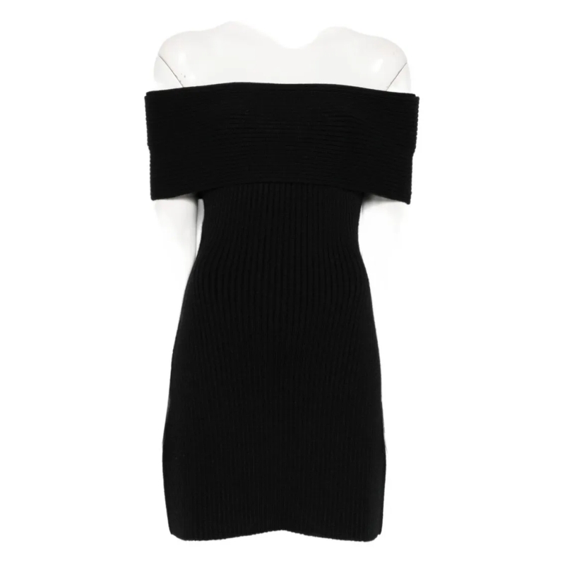 Givenchy Mini-robe Fitted Off-The-Shoulder Mini Dress Black