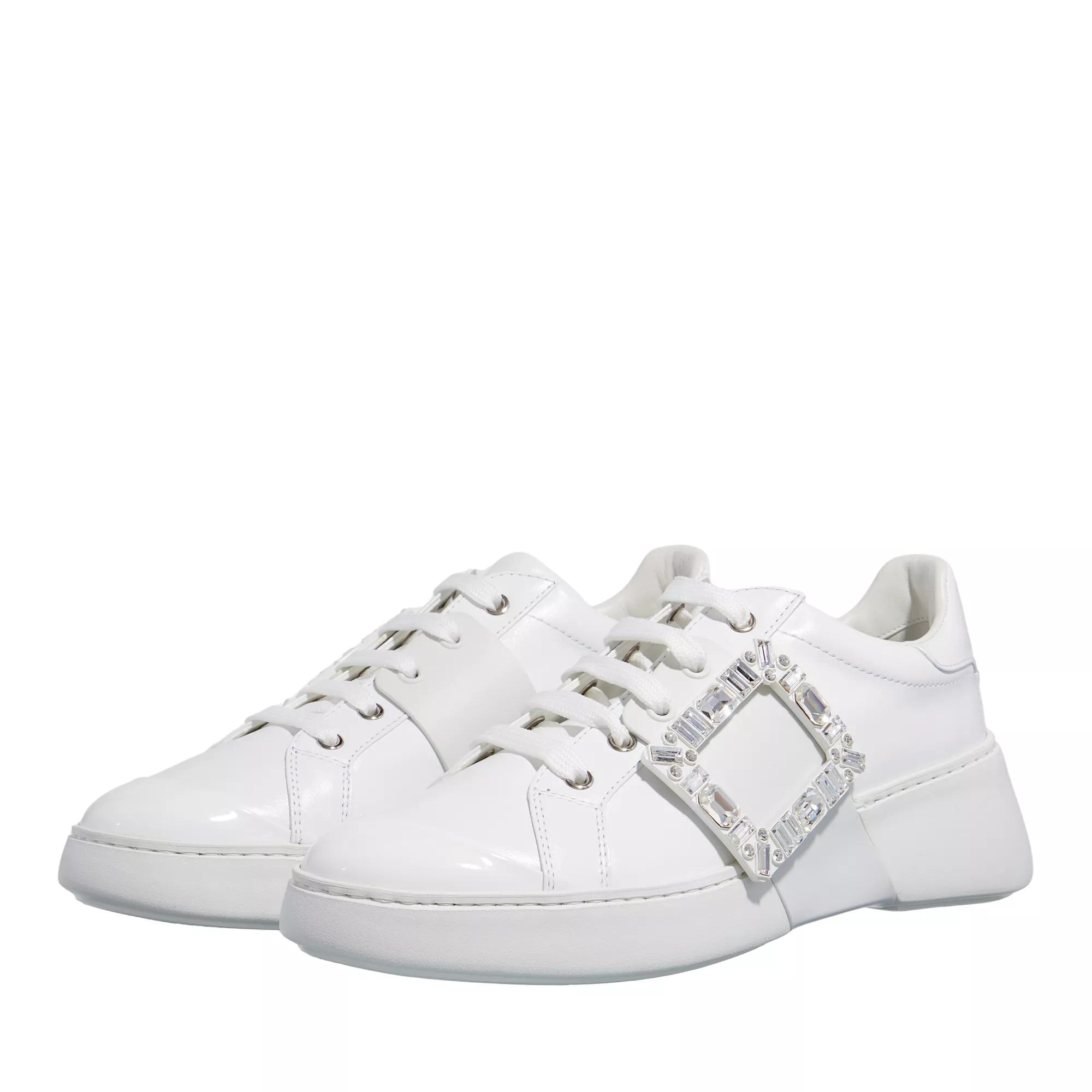 Roger Vivier Sneakers - Viv´ Skate Strass Buckle Sneakers In Soft Leather - Gr. 40 (EU) - in Weiß - für Damen