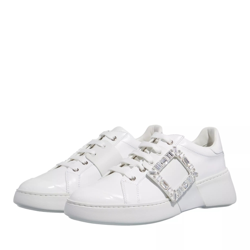 Roger Vivier Viv´ Skate Strass Buckle Sneakers In Soft Leather White Low-Top Sneaker