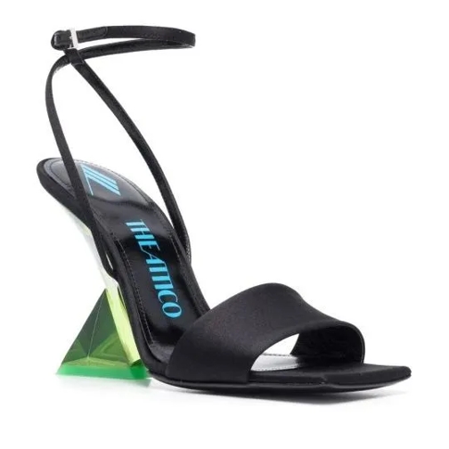 The Attico Black Cheope Sandals Black Tacco alto