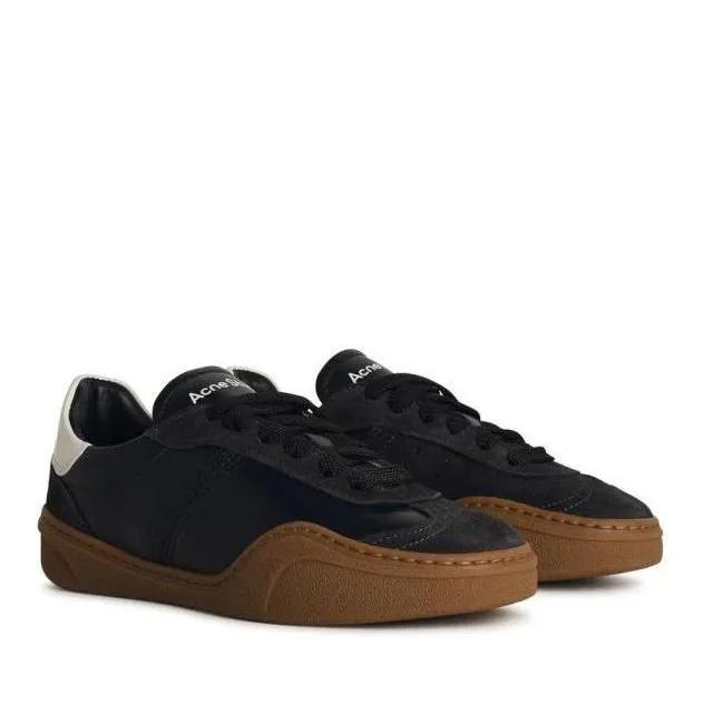 Acne Studios Low-Top Sneaker - Bars%27 Dark Grey Leather Sneakers - Gr. 37 (EU) - in Grau - für Damen