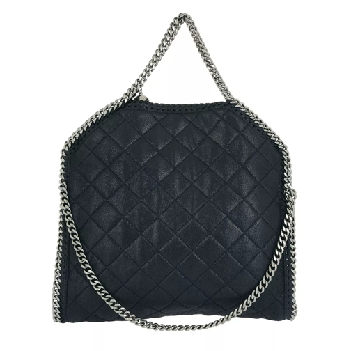 Stella McCartney Falabella Shaggy Deer Quilted Small Tote Navy Draagtas