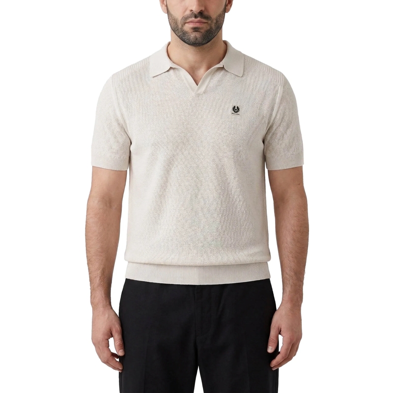 Belstaff T-Shirt Poloshirt aus Seide und Baumwolle blau(Image 2)