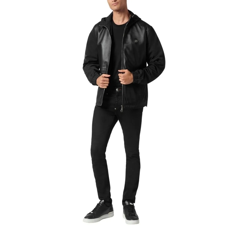 Philipp Plein Lederjacke Jacke schwarz(Image 2)