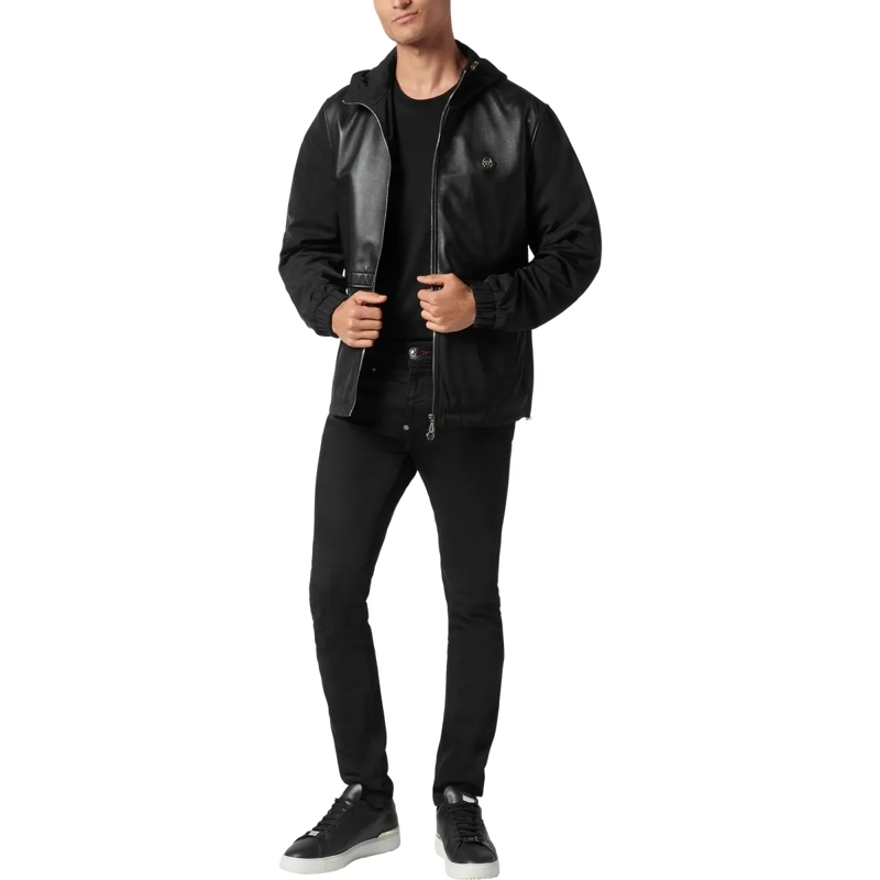 Philipp Plein Lederjacke Jacke schwarz(Image 3)
