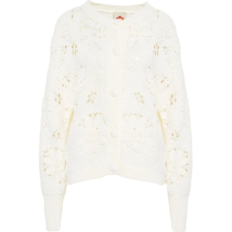 Farm Rio  Cardigan with openwork details weiß