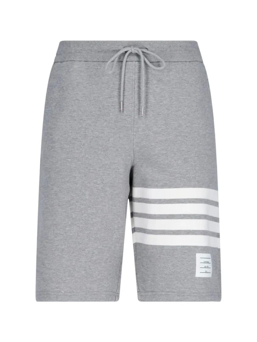Thumbnail - Thom Browne - 4-Bar' Sporty Shorts – Grey - Größe 00 - grau