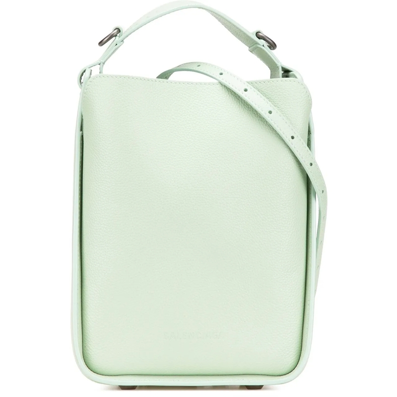 Balenciaga Schultertasche Pebbled Calfskin Tool 2.0 North South XS Tote grün