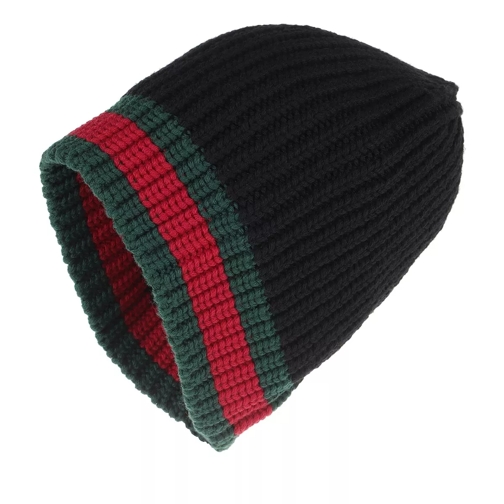 Gucci Wool Hat With Web Black Cap