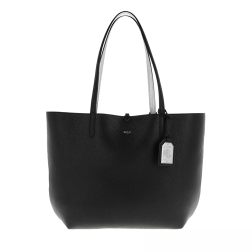Lauren Ralph Lauren Soft Tumbled Olivia Tote Black/Silver Shopping Bag