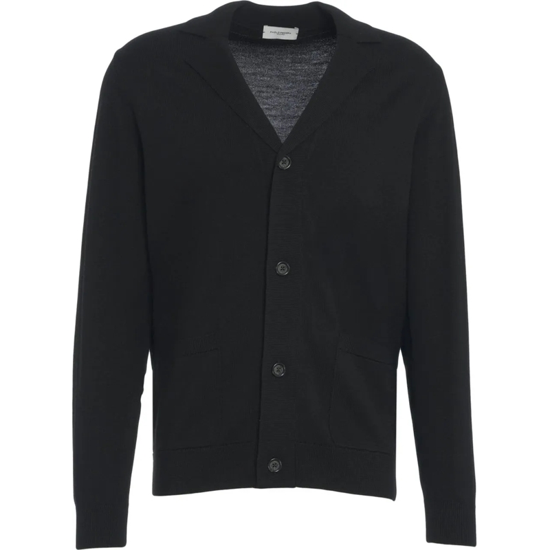 Paolo Pecora Gilet Wool cardigan schwarz