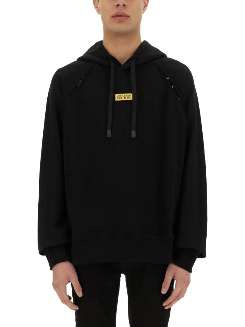 Thumbnail - Versace Jeans Couture - Relaxed Fit Black Hoodie - Größe L - schwarz