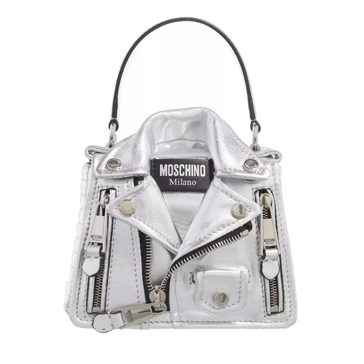 Moschino Biker Shoulder Bag Fantasy Print Nickel Crossbody Bag