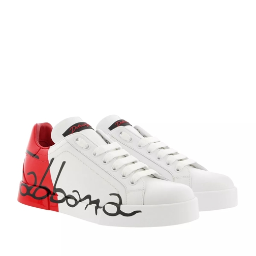 Dolce&Gabbana Portofino Bicolor Sneakers Leather White/Red lage-top sneaker