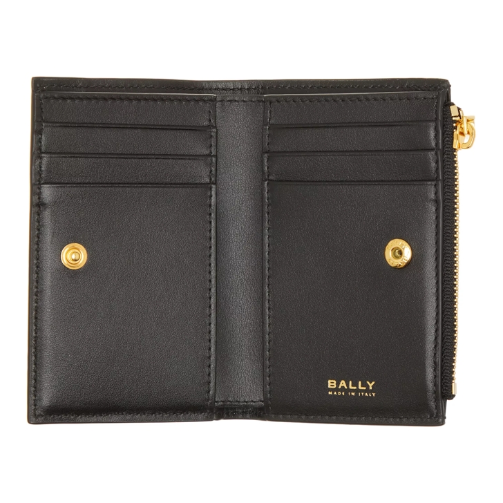 Bally Logo Compact W Black Oro Bi Fold Wallet