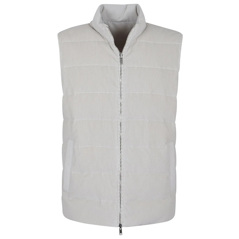 Eleventy Donsjas Reversible Quilted Waistcoat With Tailored Fit White