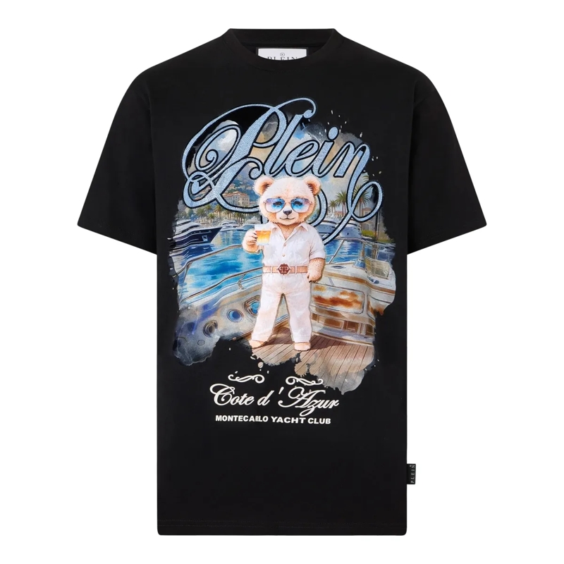 Philipp Plein T-Shirt Round Neck T-Shirt Teddy Yachting schwarz