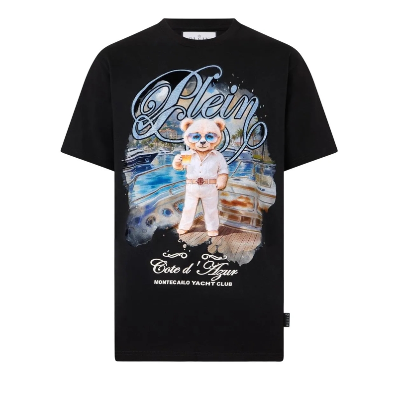 Philipp Plein T-Shirt Round Neck T-Shirt Teddy Yachting schwarz