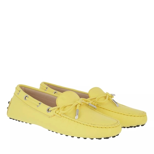 Tod's Heaven Loafer With Eyelets And Lace Bow Light Yellow Driver