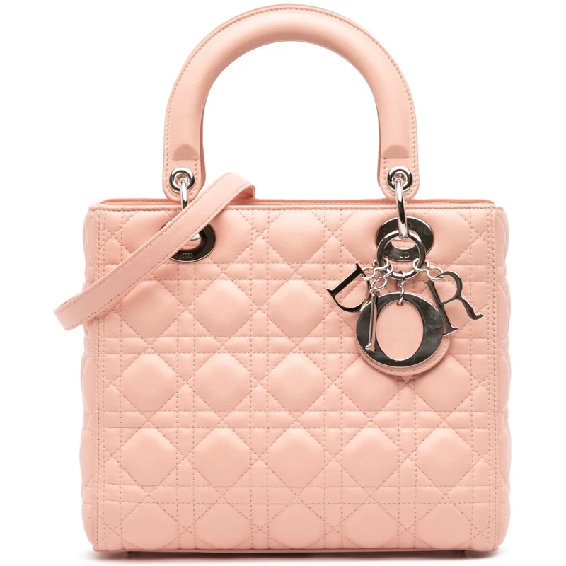 Christian Dior Schultertasche Medium Lambskin Cannage Lady Dior rose