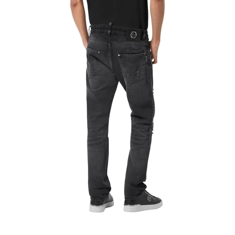 Philipp Plein Jeans mit geradem Bein Vergessen Sie die Routine und wählen Sie etwas gan dunkel-grau(Image 3)