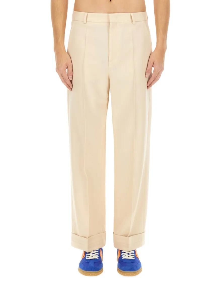 Thumbnail - Valentino Garavani - High-Waisted Wool Pants With Classic Pleat Design - Größe 50 - beige