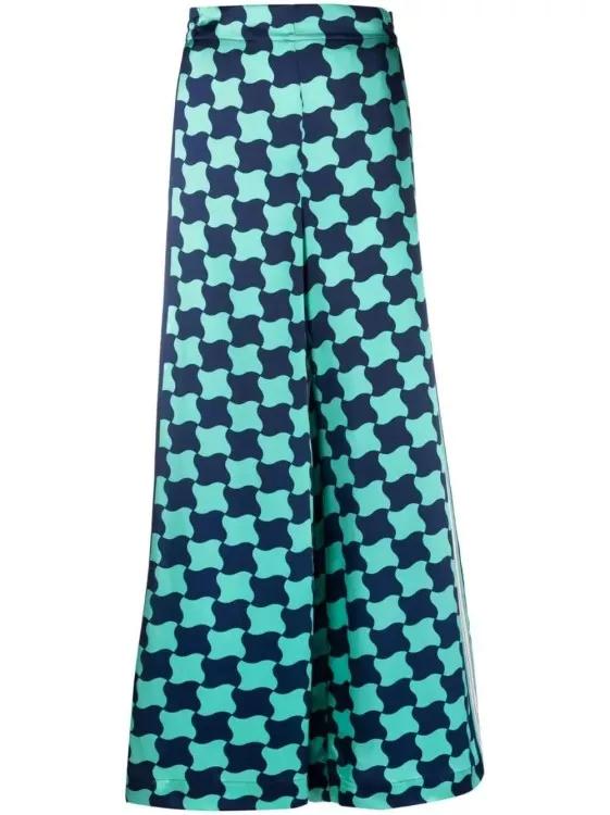 Thumbnail - Casablanca - Graphic-Print Silk Trousers - Größe 38 - blau