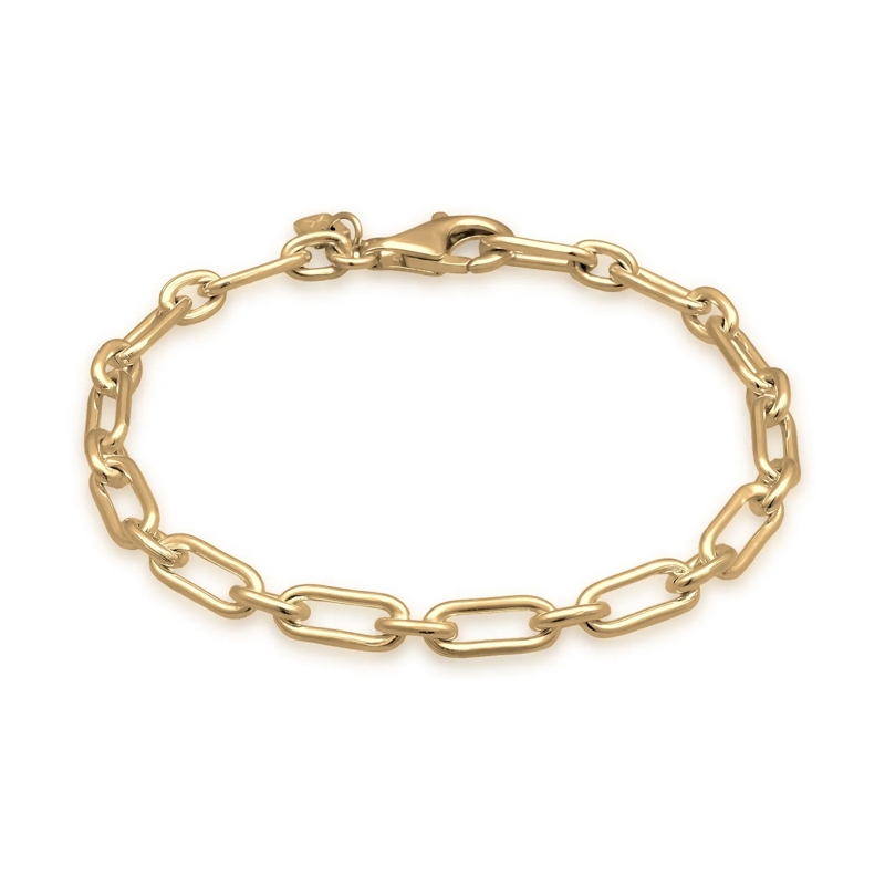 Kuzzoi Armband Armband Gliederkette Modern Oval 925 Sterling Silb gold