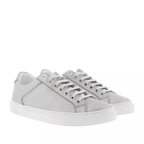 MCM W Embossed Lace Up Sneakers Silver Low-Top Sneaker