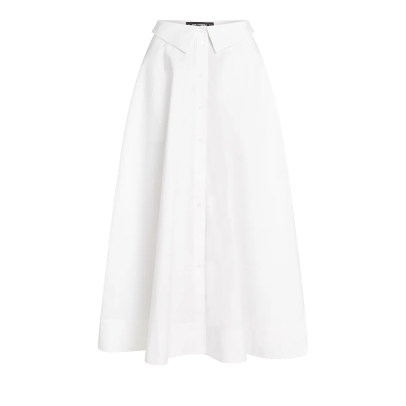 Karl Lagerfeld Minirock POPELINE-ROCK weiss