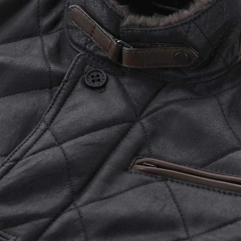 Werner Christ Übergangsjacke Lederjacke David Dunkelblau(Image 12)