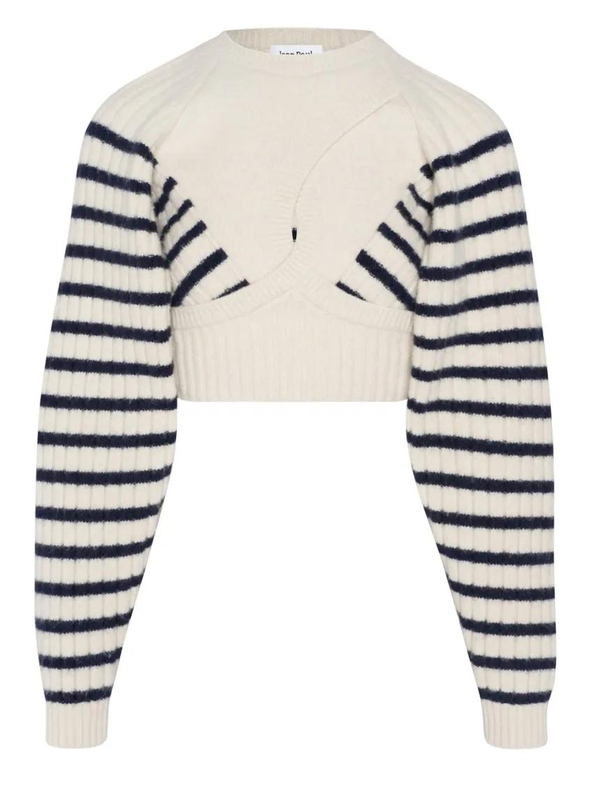 Jean Paul Gaultier - Knitted Sweater - Größe M - weiß