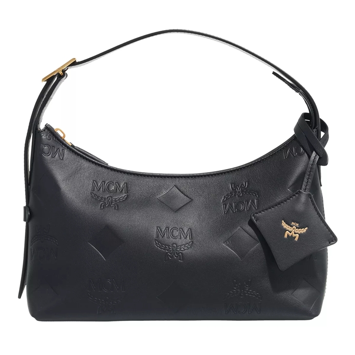 MCM Aren Eb Mazi Mn Lthr Hobo Small Black Hobo Bag