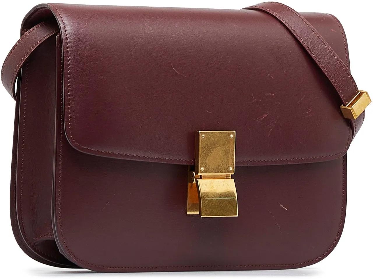 Celine Shoppers Medium Calfskin Classic Box in rood