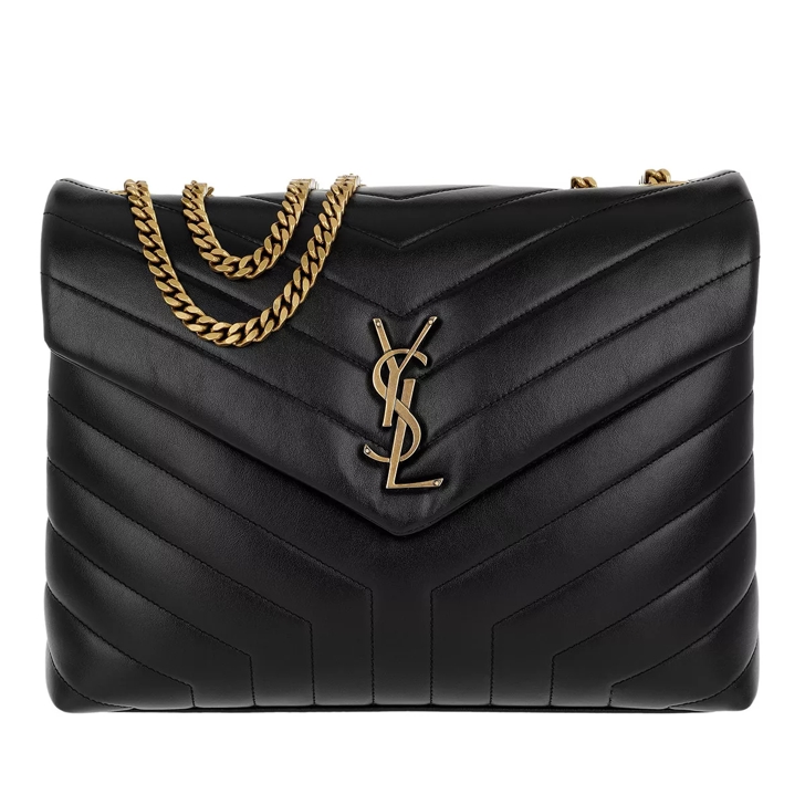 Saint Laurent LouLou Monogramme Medium Bag Leather Black Gold