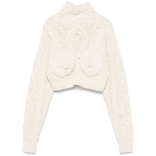 Jean Paul Gaultier Pull Chunky Crop Sweater Neutrals