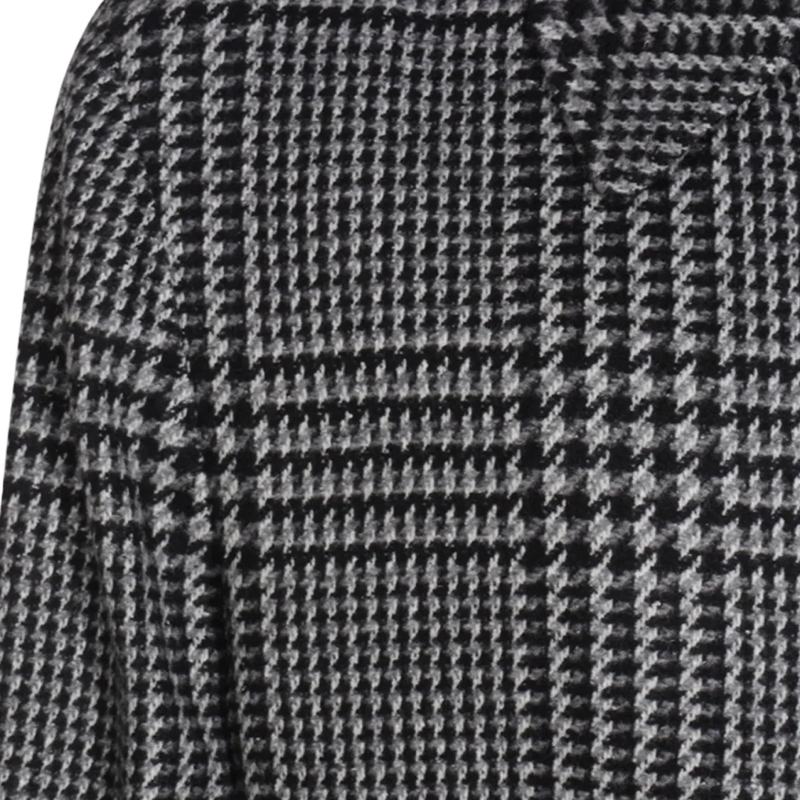 Zegna Bontjassen Houndstooth Patterned Coat With Tailored Waist Grey