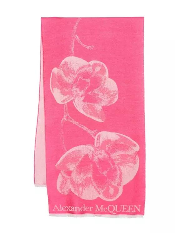 Alexander McQueen Tücher & Schals - Pink Orchid Scarf - Gr. unisize - in Rosa - für Damen