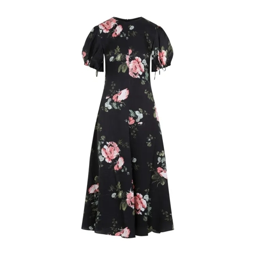 Erdem Blush Short Sleeve With Tie Detail Ankle Length Dr Black 