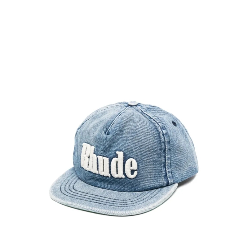 Rhude Hut Light Blue Denim Cap Blue