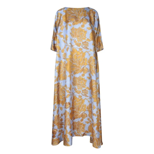 LaDoubleJ Silk Dress With Floral Print Brown 